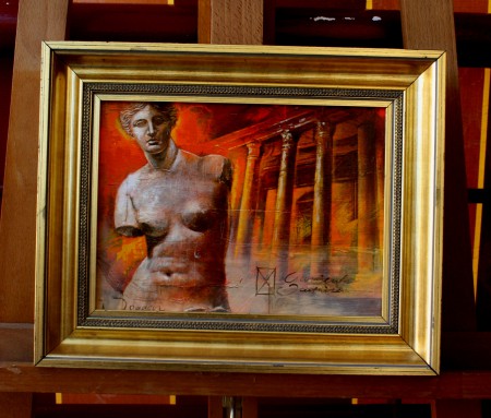 ΠΙΝΑΚΑΣ ΑΝΤΙΓΡΑΦΟ ΕΛΑΙΟΤΥΠΙΑ ΜΕ ΚΟΡΝΙΖΑ (29χ24 cm) ΑΞΙΑΣ 45 ευρω ΠΡΟΣΦΟΡΑ ΜΟΝΟ 15 ευρω